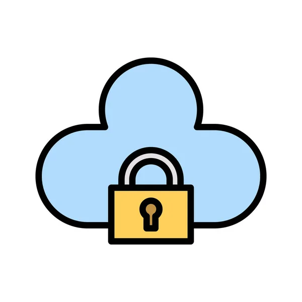 Cloud Lock Protection Icon Vector Image Can Also Used Cyber — Stock Vector