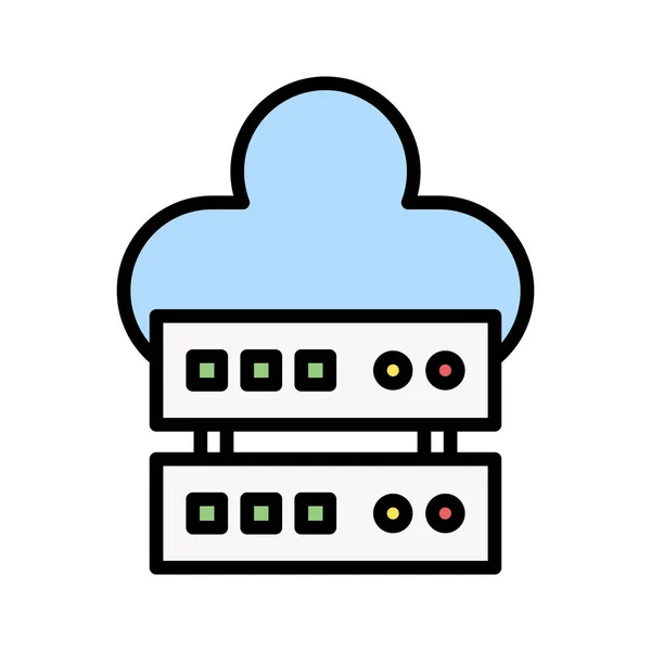 Immagine Vettoriale Icona Cloud Server Storage Può Essere Utilizzato Anche — Vettoriale Stock