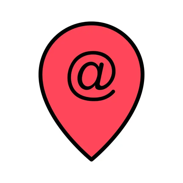 Email Location Pin Icon Vector Image Can Also Used Maps — Stock Vector