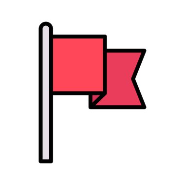 Bayrak, bitiş, işaret simgesi vektör görüntüsü. Navigasyon için de kullanılabilir. Web uygulamalarında, mobil uygulamalarda ve yazdırma ortamlarında kullanılabilir.