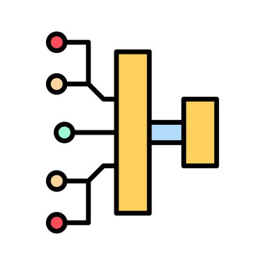 Huni, proje planlaması, kargaşa, iş akışı ikon vektör görüntüsü. Proje yönetimi için de kullanılabilir. Web uygulamalarında, mobil uygulamalarda ve yazdırma ortamlarında kullanılabilir.