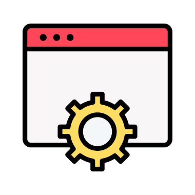 Vites, optimizasyon, ikon vektör görüntüsü. Web pazarlama için de kullanılabilir. Web uygulamalarında, mobil uygulamalarda ve yazdırma ortamlarında kullanılabilir.