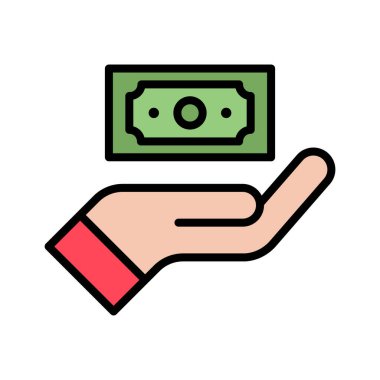 El, gelir, gelir ikonu vektör imajı. Finans ve Para için de kullanılabilir. Web uygulamalarında, mobil uygulamalarda ve yazdırma ortamlarında kullanılabilir.