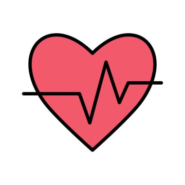Kalp atışı ikon vektör görüntüsü. Revir için kullanılabilir. Mobil uygulamalar, web uygulamaları ve yazdırma ortamları için elverişli.