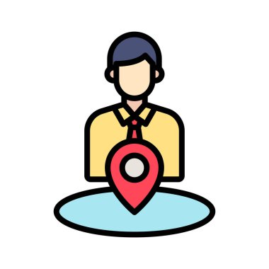 İnsan kaynakları, iğne, konum, boş ikon vektör görüntüsü. Navigasyon için de kullanılabilir. Web uygulamalarında, mobil uygulamalarda ve yazdırma ortamlarında kullanılabilir.