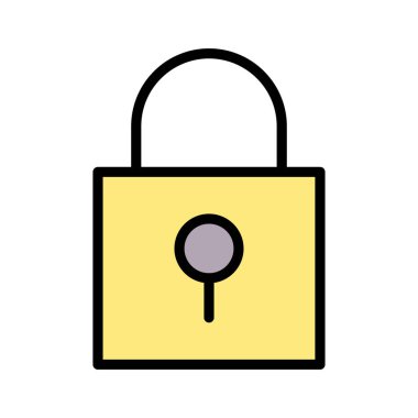 Kilit, güvenlik, koruma simgesi vektör görüntüsü. Telefon ve tablet olarak kullanılabilir. Mobil uygulamalar, web uygulamaları ve yazdırma ortamları için elverişli.