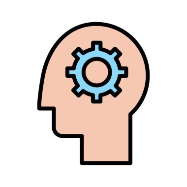 Mantık, uzman, beyin fırtınası ikon vektör görüntüsü. Bilgi teknolojisi için de kullanılabilir. Web uygulamalarında, mobil uygulamalarda ve yazdırma ortamlarında kullanılabilir.