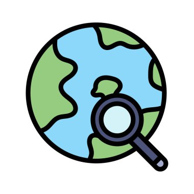 Magnfier, ara, web simgesi vektör görüntüsü. Web pazarlama için de kullanılabilir. Web uygulamalarında, mobil uygulamalarda ve yazdırma ortamlarında kullanılabilir.