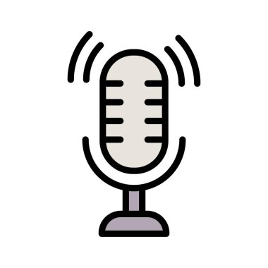 Mikrofon, mikrofon, hoparlör, yüksek sesli ikon vektör görüntüsü. Telefon ve tablet olarak kullanılabilir. Mobil uygulamalar, web uygulamaları ve yazdırma ortamları için elverişli.