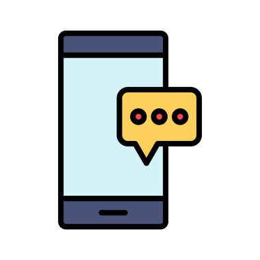 Mesaj, telefon, SMS ikon vektör görüntüsü. Seo & web için de kullanılabilir. Web uygulamalarında, mobil uygulamalarda ve yazdırma ortamlarında kullanılabilir.