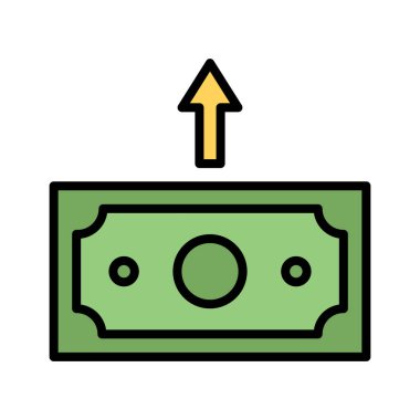 Para, ödeme, ikon vektör resmi gönder. Finans ve Para için de kullanılabilir. Web uygulamalarında, mobil uygulamalarda ve yazdırma ortamlarında kullanılabilir.