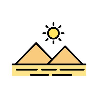 Dağlar, plaj ikonu vektör görüntüsü. Yaz & Tatilleri için kullanılabilir. Mobil uygulamalar, web uygulamaları ve yazdırma ortamları için elverişli.