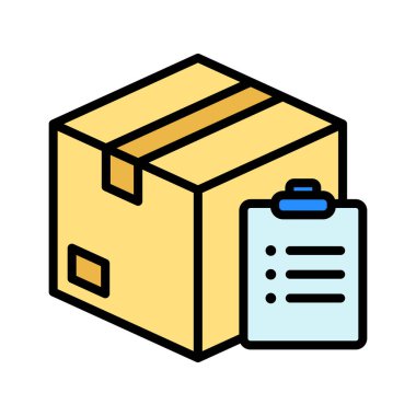 Paket, liste, simge vektör görüntüsü sipariş et. Teslimat ve lojistik için de kullanılabilir. Web uygulamalarında, mobil uygulamalarda ve yazdırma ortamlarında kullanılabilir.