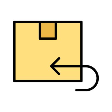 Paket, paket, ikon vektör görüntüsünü geri getir. Teslimat ve lojistik için de kullanılabilir. Web uygulamalarında, mobil uygulamalarda ve yazdırma ortamlarında kullanılabilir.