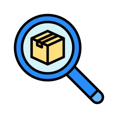 Paket, arama, simge vektör görüntüsünü izle. Teslimat ve lojistik için de kullanılabilir. Web uygulamalarında, mobil uygulamalarda ve yazdırma ortamlarında kullanılabilir.