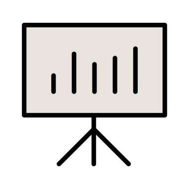 Sunum, istatistikler, işlem simgesi vektör görüntüsü. Telefon ve tablet olarak kullanılabilir. Mobil uygulamalar, web uygulamaları ve yazdırma ortamları için elverişli.