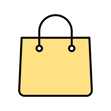 Alışveriş torbası, ecommerce, alışveriş, online ikon vektör görüntüsü. Alışveriş ve ecommerce için de kullanılabilir. Web uygulamalarında, mobil uygulamalarda ve yazdırma ortamlarında kullanılabilir.