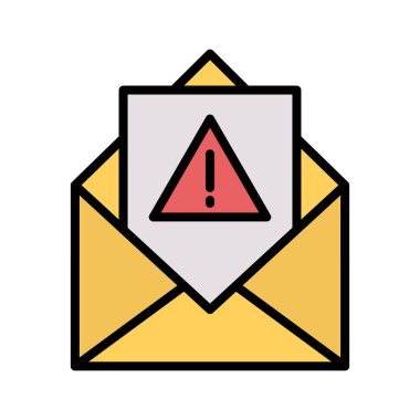 Konserve jambon, e-posta, uyarı simgesi vektör resmi. İnternet güvenliği için de kullanılabilir. Web uygulamalarında, mobil uygulamalarda ve yazdırma ortamlarında kullanılabilir.
