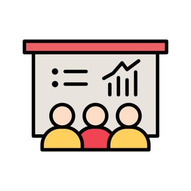 Eğitim, sunum, karatahta simgesi vektör görüntüsü. Proje yönetimi için de kullanılabilir. Web uygulamalarında, mobil uygulamalarda ve yazdırma ortamlarında kullanılabilir.