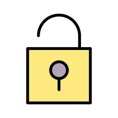 Simge vektör görüntüsünün kilidini aç. Telefon ve tablet olarak kullanılabilir. Mobil uygulamalar, web uygulamaları ve yazdırma ortamları için elverişli.