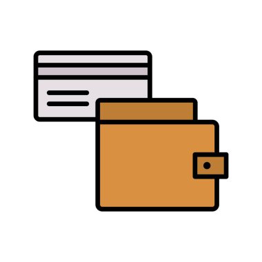 Cüzdan, ödeme, ödeme cüzdanı, kredi kartı ikonu vektör resmi. Alışveriş ve ecommerce için de kullanılabilir. Web uygulamalarında, mobil uygulamalarda ve yazdırma ortamlarında kullanılabilir.