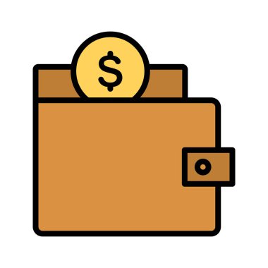 Cüzdan, para, para ikonu vektör görüntüsü. Finans ve Para için de kullanılabilir. Web uygulamalarında, mobil uygulamalarda ve yazdırma ortamlarında kullanılabilir.