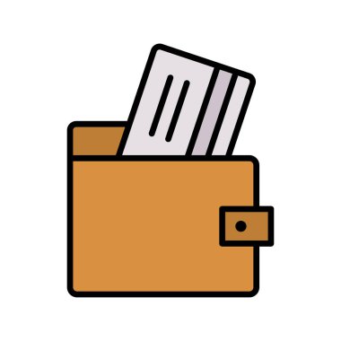 Cüzdan, ödeme, ödeme cüzdanı, kredi kartı ikonu vektör resmi. Alışveriş ve ecommerce için de kullanılabilir. Web uygulamalarında, mobil uygulamalarda ve yazdırma ortamlarında kullanılabilir.
