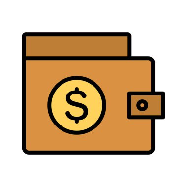 Cüzdan, para, çanta ikonu vektör görüntüsü. Finans ve Para için de kullanılabilir. Web uygulamalarında, mobil uygulamalarda ve yazdırma ortamlarında kullanılabilir.