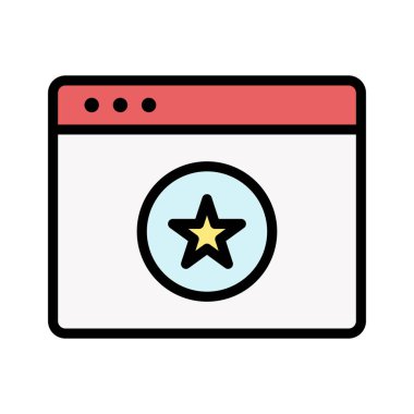 Web sayfası, tarayıcı, derecelendirme, simge vektör görüntüsünü gözden geçir. Web sayfaları için de kullanılabilir. Web uygulamalarında, mobil uygulamalarda ve yazdırma ortamlarında kullanılabilir.