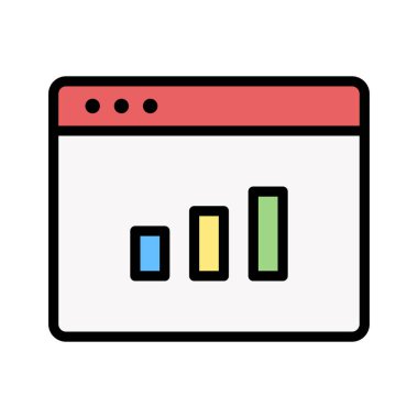 Web sayfası, grafik, büyüme ikonu vektör resmi. Web sayfaları için de kullanılabilir. Web uygulamalarında, mobil uygulamalarda ve yazdırma ortamlarında kullanılabilir.