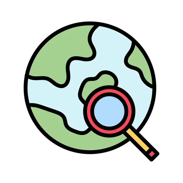 Globální Vyhledávání Globus Vektorový Obraz Světové Ikony Lze Také Použít — Stockový vektor