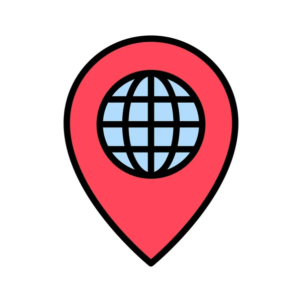 Globe Location Pin Icon Vector Image Can Also Used Navigation — Stock Vector