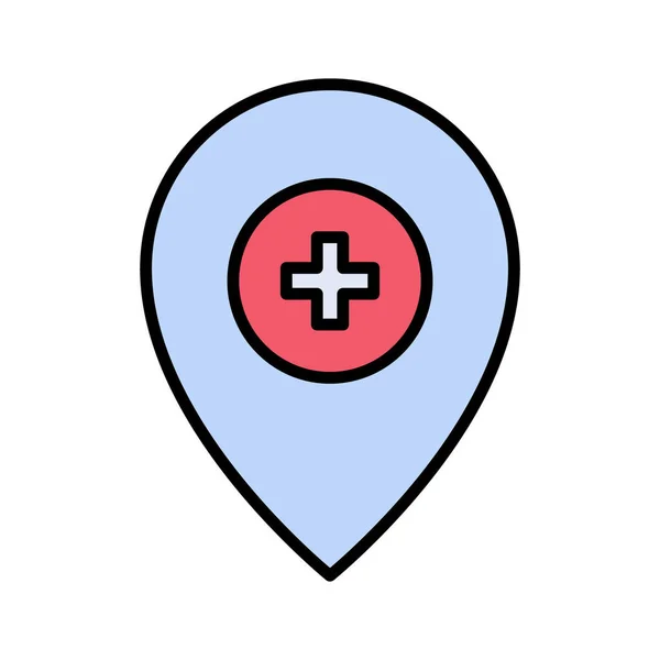 Hospital Location Icon Vector Image Can Used Medical Suitable Mobile — Stock Vector