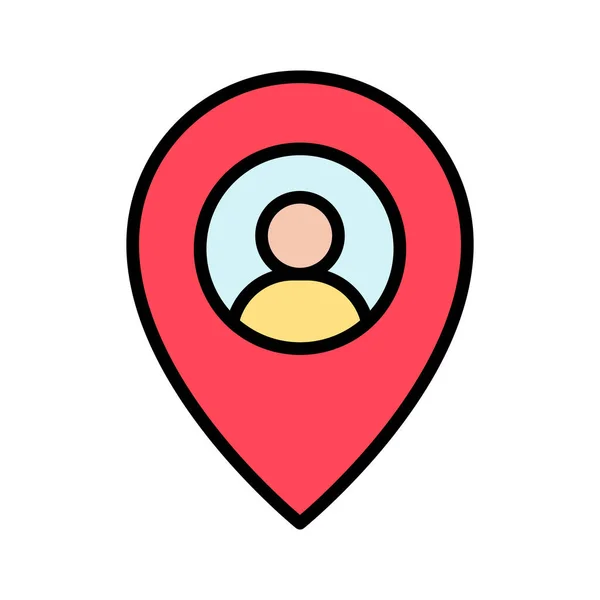 Człowiek Lokalizacja Obraz Wektora Osoby Może Być Również Używany Map — Wektor stockowy