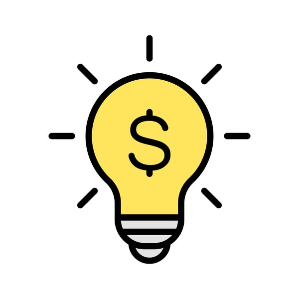 Nápad Peníze Zisk Žárovka Kreativní Ikona Vektorový Obraz Lze Také — Stockový vektor