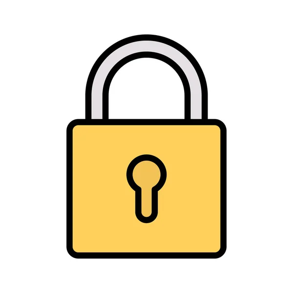 Schloss Vorhängeschloss Sicherheitssymbol Vektorbild Kann Auch Für Die Internetsicherheit Verwendet — Stockvektor