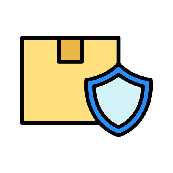 Paquete Protección Escudo Icono Imagen Vectorial También Puede Utilizar Para — Vector de stock