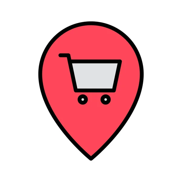 Pin Shop Shopping Cart Icon Vector Image Использоваться Карт Лосьона — стоковый вектор