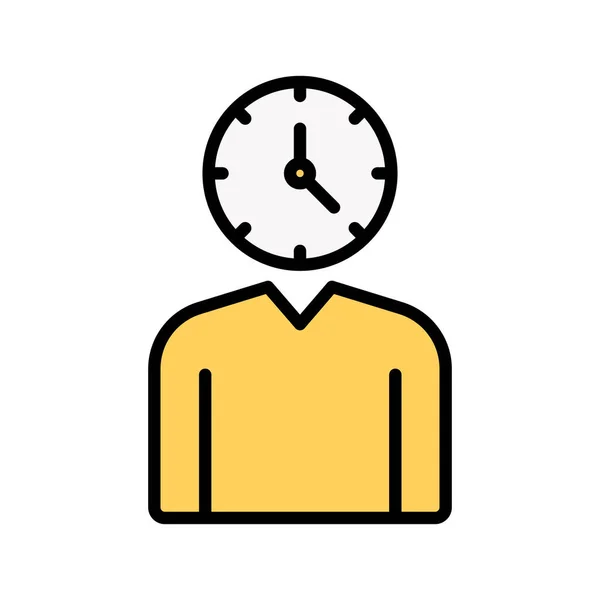 时间管理 工作者 移位图标矢量图像 也可用于客户支持 适用于网络应用 移动应用及印刷媒体 — 图库矢量图片