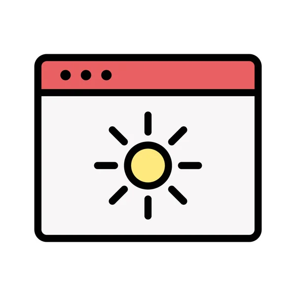 Hemsida Ljusstyrka Förbättra Ikonen Vektor Bild Kan Även Användas För — Stock vektor