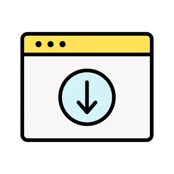 Hemsida Nedladdning Webbläsarikon Vektor Bild Kan Även Användas För Informationsteknik — Stock vektor