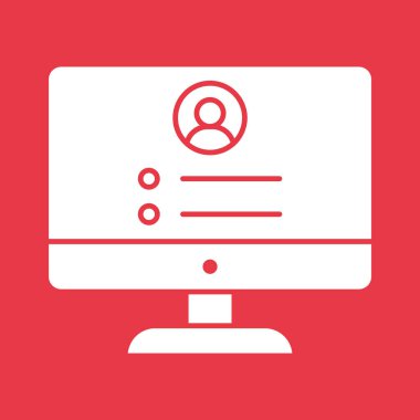 Gdpr Kullanıcı, hesap, ekran simgesi vektör resmi. Bankacılık ve finans için de kullanılabilir. Web uygulamalarında, mobil uygulamalarda ve yazdırma ortamlarında kullanılabilir.