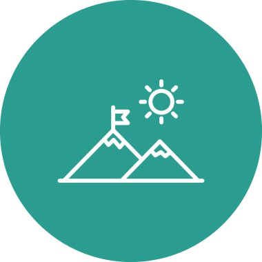 Başarı, görev, hedef, strateji ikonu vektör görüntüsü. Bankacılık ve finans için de kullanılabilir. Web uygulamalarında, mobil uygulamalarda ve yazdırma ortamlarında kullanılabilir.