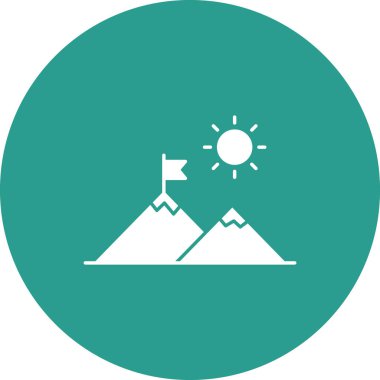 Başarı, görev, hedef, strateji ikonu vektör görüntüsü. Bankacılık ve finans için de kullanılabilir. Web uygulamalarında, mobil uygulamalarda ve yazdırma ortamlarında kullanılabilir.