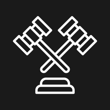 Açık arttırma, çekiç, yargıç, hukuk, yasal ikon vektör görüntüsü. Bankacılık ve finans için de kullanılabilir. Web uygulamalarında, mobil uygulamalarda ve yazdırma ortamlarında kullanılabilir.