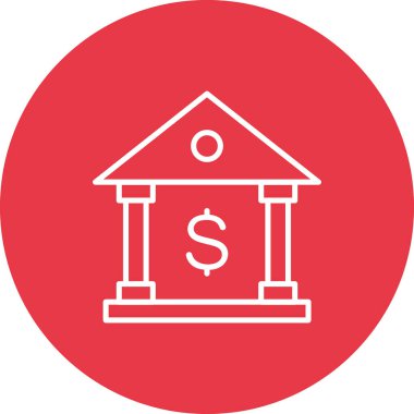 Banka, bankacılık, finans ikonu vektör görüntüsü. İş ve ofis için de kullanılabilir. Web uygulamalarında, mobil uygulamalarda ve yazdırma ortamlarında kullanılabilir.