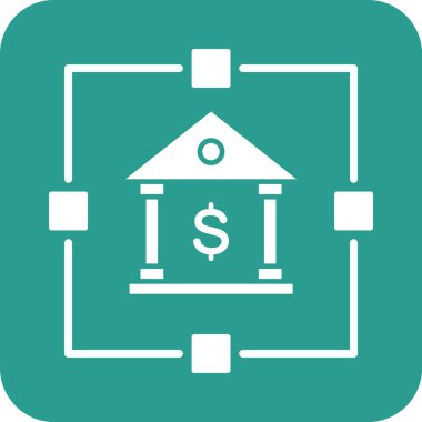 Banka, bankacılık, ağ simgesi vektör görüntüsü. İş ve ofis için de kullanılabilir. Web uygulamalarında, mobil uygulamalarda ve yazdırma ortamlarında kullanılabilir.