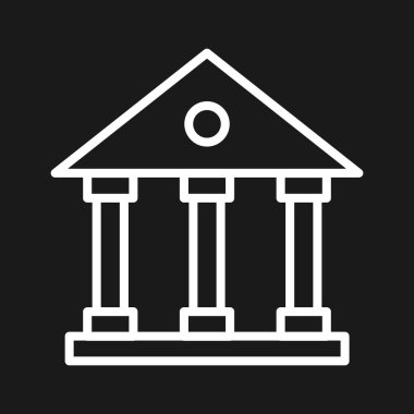 Banka, bina, finans, para ikonu vektör imajı. Bankacılık ve finans için de kullanılabilir. Web uygulamalarında, mobil uygulamalarda ve yazdırma ortamlarında kullanılabilir.