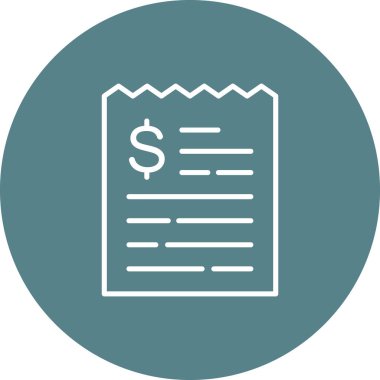 Bill, fatura, ödeme ikonu vektör görüntüsü. İş ve ofis için de kullanılabilir. Web uygulamalarında, mobil uygulamalarda ve yazdırma ortamlarında kullanılabilir.