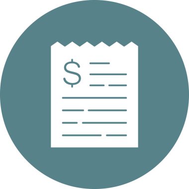 Bill, fatura, ödeme ikonu vektör görüntüsü. İş ve ofis için de kullanılabilir. Web uygulamalarında, mobil uygulamalarda ve yazdırma ortamlarında kullanılabilir.